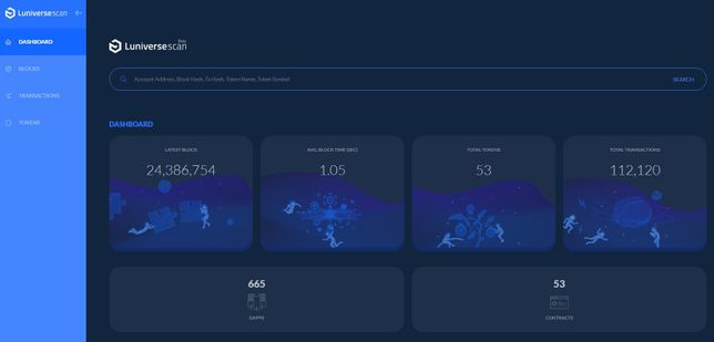 루니버스(Luniverse)에서 발행하는 코인들에 대해 이더스캔처럼 발행량이나 이동경로 확인할 수 있는 것이 있나요?의 0번 째 이미지