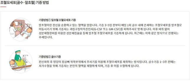 헌혈에서 조혈모세포 기증이란 어떤 거를 말하나요??의 1번 째 이미지