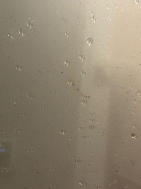 화장실 거울에 있는 검은색 점 얼룩 곰팡이 일까요?의 1번 째 이미지