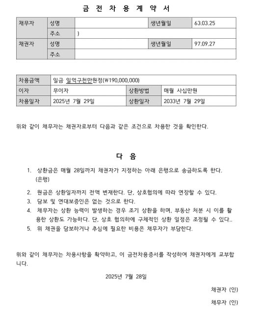 부동산 매매할때 부모간 차용증 작성 시 유의점의 0번 째 이미지