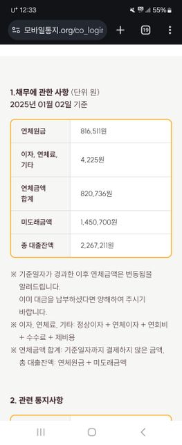 미도래금액 + 연체금액 = 총대출금액?의 0번 째 이미지