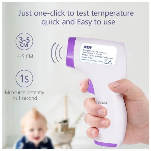 이렇게 생긴 비접촉식 체온계 이마 어느 부위에다 재는게 정확한가요?의 0번 째 이미지