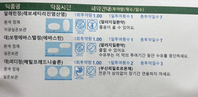 피디정 한번 복용 후 중단후 내과약 복용해도 될까요?의 1번 째 이미지