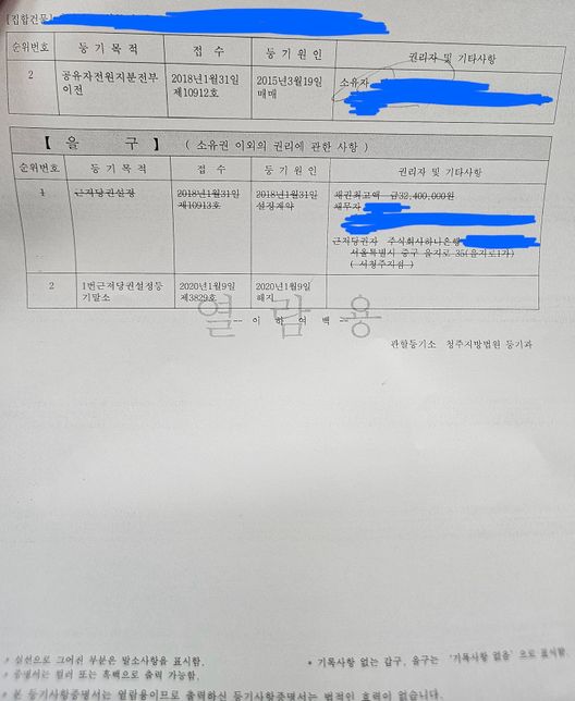 전세계약 예정인데 등기부등본 확인부탁드립니다의 2번 째 이미지