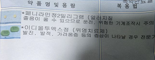 페니라민정, 이디올투엑스정과 라이트세파캡슐휴록스정, 레미스타정 같이 먹어도되나요?의 0번 째 이미지