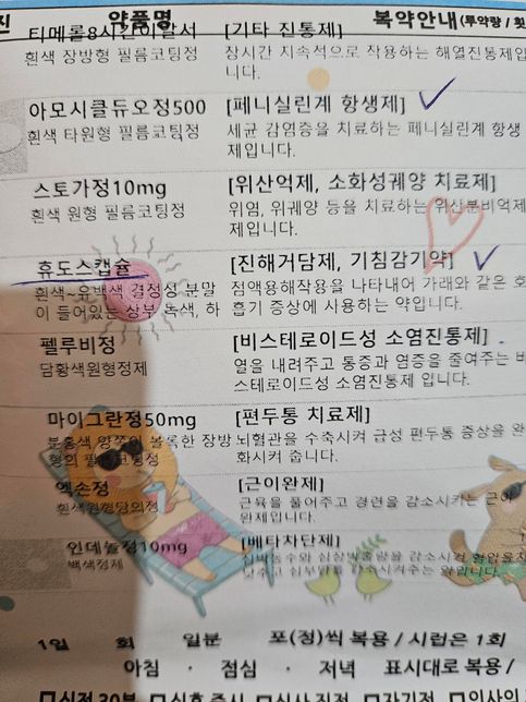 첨부약들 복용중인데 콧물하고 제채기 나고 몸이 간질거리는 두드러기도 날거같은데 세노바퀵 추가로 같이 복용가능할까여?의 0번 째 이미지