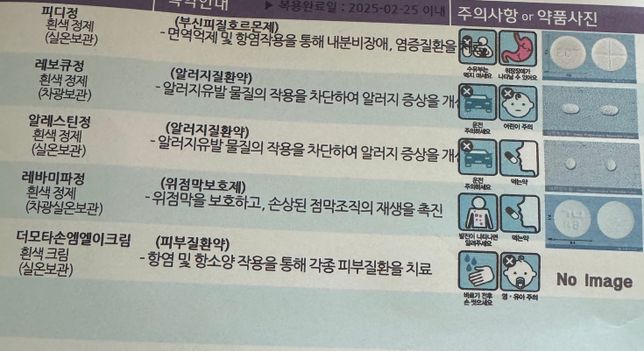 피부과약 , 역류성식도염약 , 콜르스테롤약 복약 질문 드립니다.의 0번 째 이미지