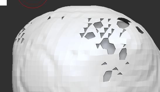 지브러쉬 모델링에서 모공같이 구멍난 면을 메우는 방법의 0번 째 이미지