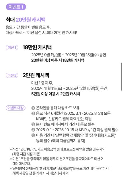 kb국민카드 마이위시 신용카드 캐시백 혜택관련 질문드려요의 0번 째 이미지
