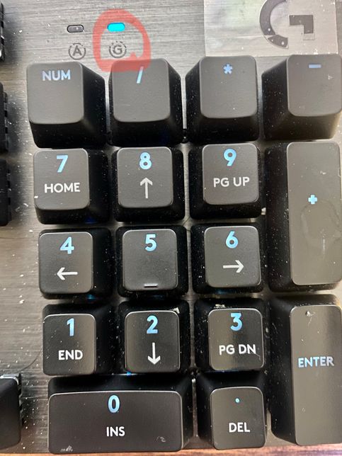 로지텍키보드 G동그라미 led 무슨뜻인가요?? 사진유의 0번 째 이미지