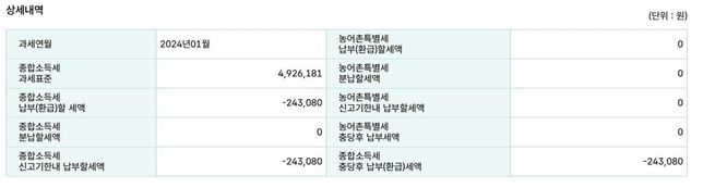 종합소득세 이게 돈 받는거 맞죠???의 0번 째 이미지
