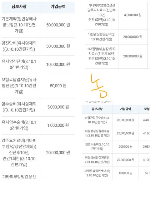 보험 어떤게 더 좋을까요 비교좀 부탁드려요의 1번 째 이미지