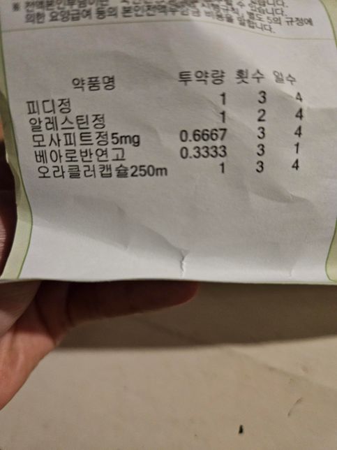 아침약 하고 저녁약이 똑같고 점심만 다른데 저녁약이 하루 남아서 아침약꺼 저녁약으로 대체해도되나여?의 0번 째 이미지