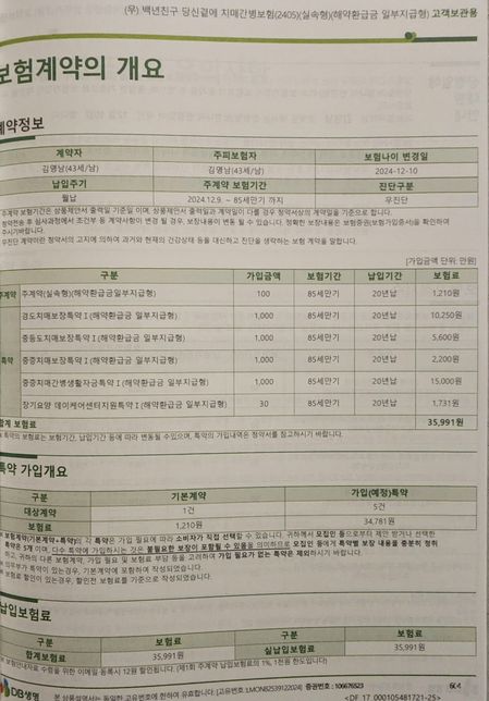 이번에 치매보험을 들었는데 괜찮은지 좀 봐주세요.의 0번 째 이미지