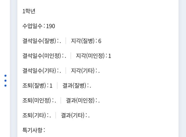 학교 질병 결석 1학년과 2학년 차이..의 0번 째 이미지