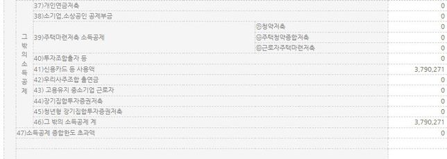 신용카드 등 사용액이 현금영수증과 직불카드 사용액 모두 포함인가요?의 0번 째 이미지