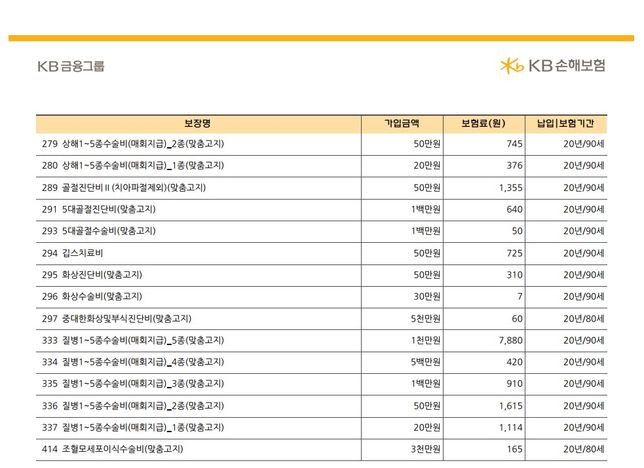 보험 담보 좀 봐주세요 이정도면 괜찮은걸까요?의 1번 째 이미지