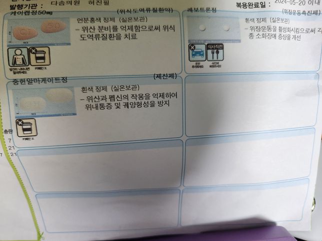 속이쓰려서 처방 받은 약인데 치료 범위가 어떻게 되나요의 0번 째 이미지