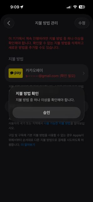 애플 결제수단 확인코드가 어디에도 안와요의 0번 째 이미지