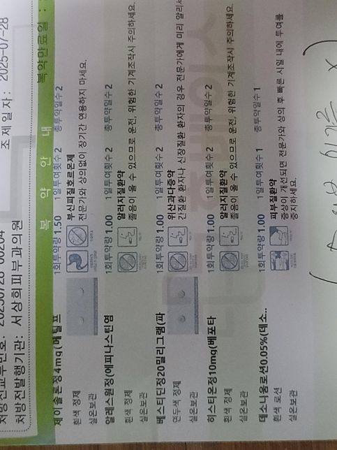 두드러기약 과 감기약을 같이복용해도될까요?의 0번 째 이미지