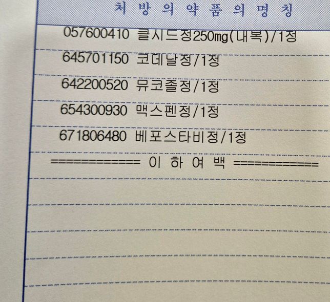 병원처방약이랑 근이완제 같이 먹어도 되나요?의 0번 째 이미지