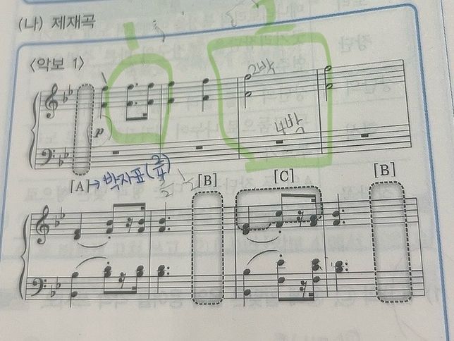 악보 음표 관련 질문있습니다(초등음악)의 0번 째 이미지
