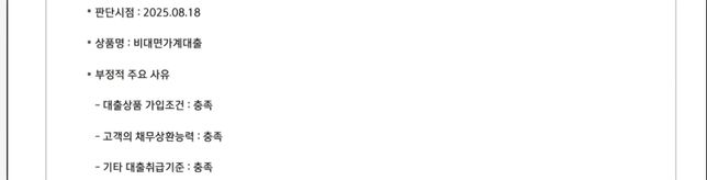 지속적인 대출 부결 사유가 궁금합니다의 1번 째 이미지