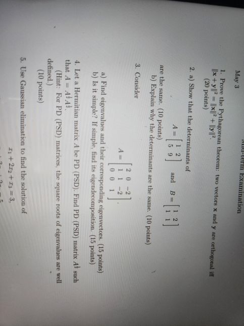 대학수학 공업수학 고유벡터에 대해 여쭤봅니다!의 1번 째 이미지