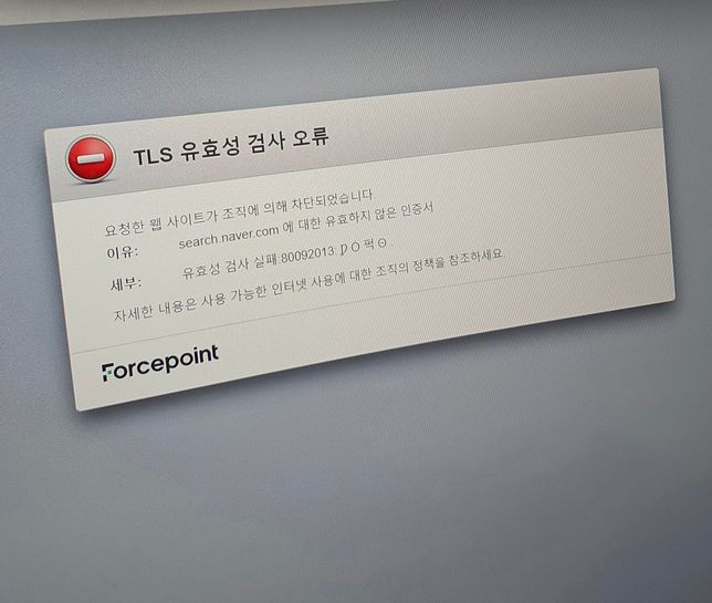 네이버 검색만 하면 tls validation error 뜨는데 이거 왜그런건가요?의 0번 째 이미지