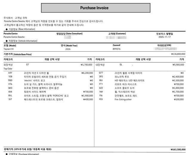타이칸4 차량 예상 감가액 문의 드립니다의 0번 째 이미지