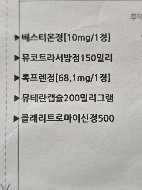 제 증상에 따른 약 처방이 맞는걸까요?의 0번 째 이미지