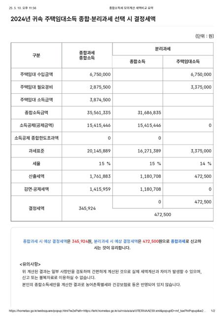 주택임대소득 분리과세 종합과세 어떤것이 유리의 0번 째 이미지