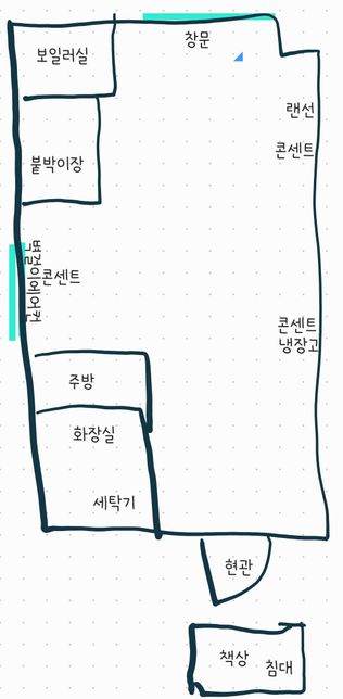 10평 오피스텔 방 배치도 질문입니다.의 0번 째 이미지