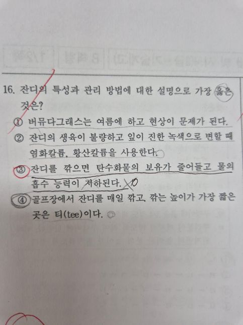 잔디를 깎으면 탄수화물의 보유가 줄어들고 물의 흡수능력이 떨어지나요?의 0번 째 이미지