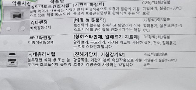 처방받은 약 관련해서 궁금한점이 있습니다.의 0번 째 이미지