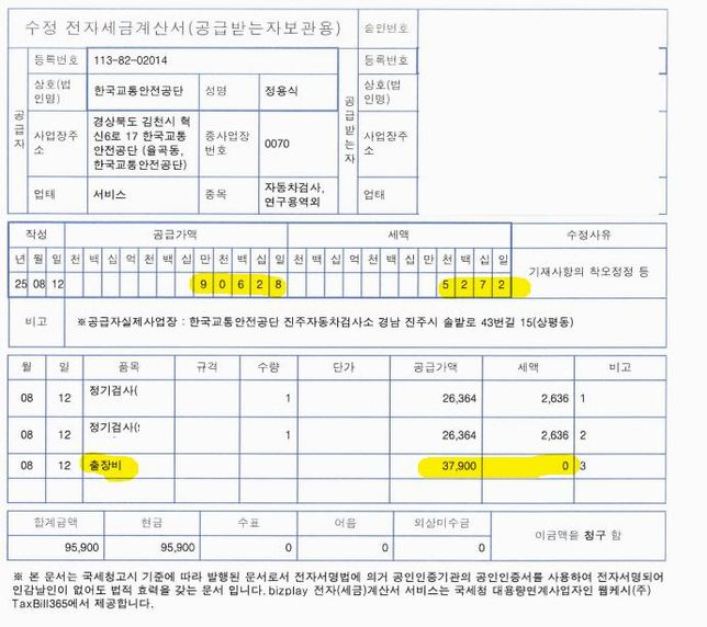 차량정기검사를 하고 세금계산서를 발행받았는데, 출장비는 비과세가 가능한가요?의 0번 째 이미지