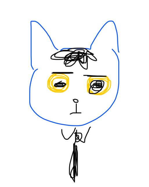 파란색 회사원 고양이 캐릭터가 나오는 일본 노래의 0번 째 이미지