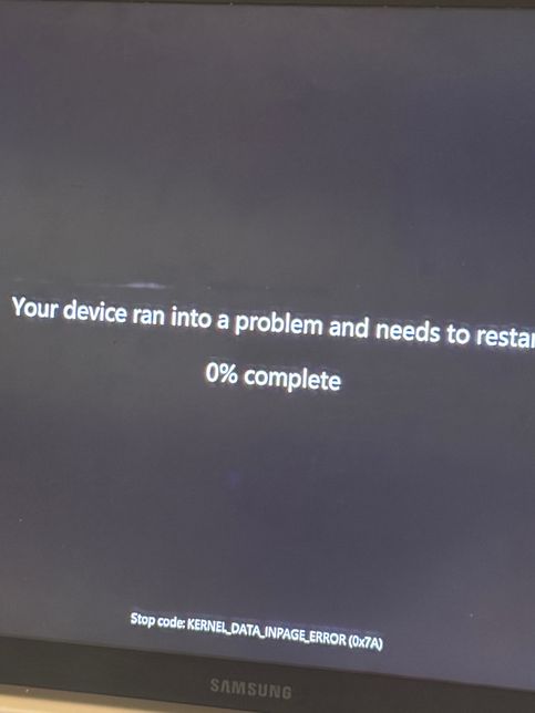 오류 후 노트북 안켜짐 (Stop code: KERNEL DATA, INPAGE ERROR (0x7A))의 0번 째 이미지