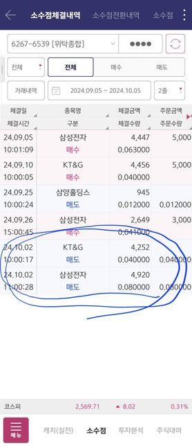 키움증권 국내 소수점 매도를 했는데 돈이 안들어와요의 1번 째 이미지