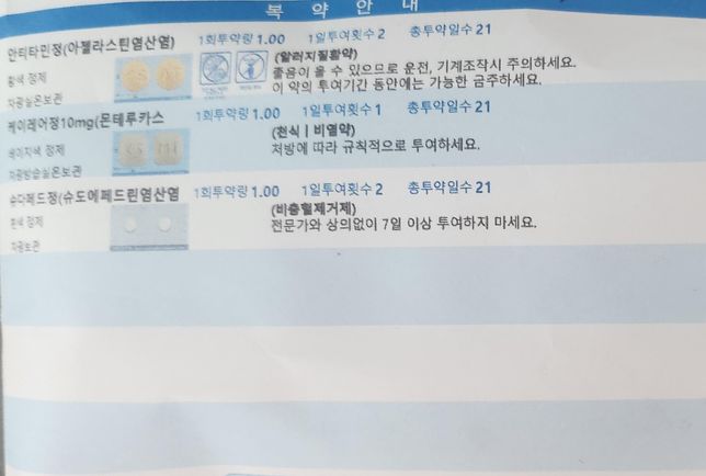 비염약,역류성식도염약,근이완제 복용의 1번 째 이미지