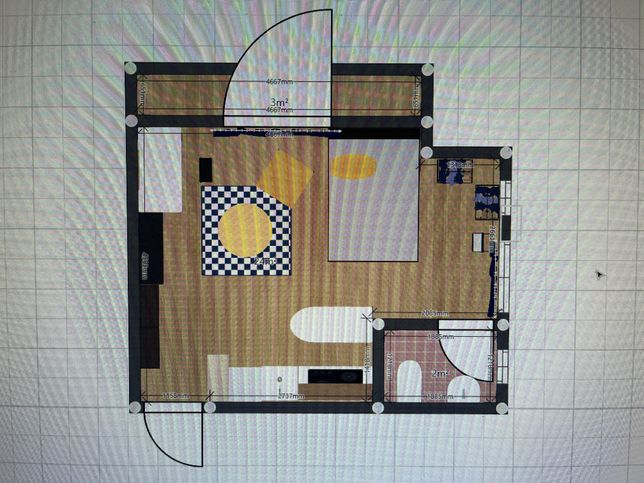 원룸 인테리어를 파란색 노랑색으로 하려고 하는데 가구별 색 추천해주세요의 0번 째 이미지