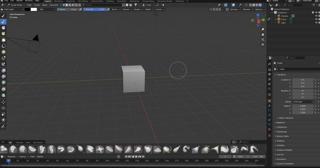 블렌더 스컬핑 페인트 적용이 안됩니다의 0번 째 이미지