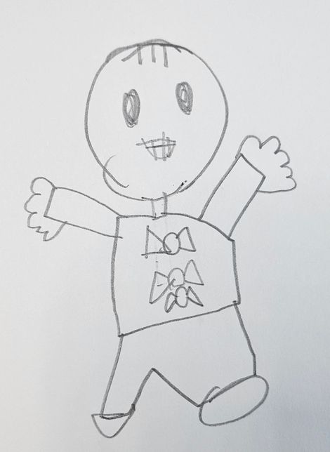 7세 남아. 자기 자신을 그린 그림입니다. 아동심리 분석 부탁드려요.의 1번 째 이미지