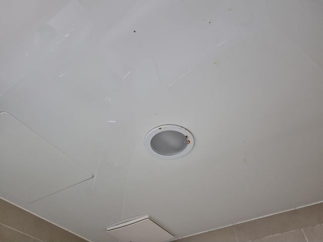 화장실 전등 옆에 얼룩이 있어요. 전기 누전 흔적일까요?의 0번 째 이미지