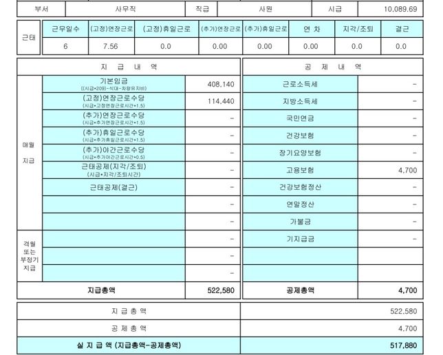 급여가 제대로 정산 된건지 궁금해요!의 0번 째 이미지