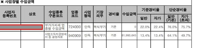 종합소득세 신고 시 부가세매출 0원 / 사업소득있을때 조정후총수입금액명세서 작성법의 0번 째 이미지