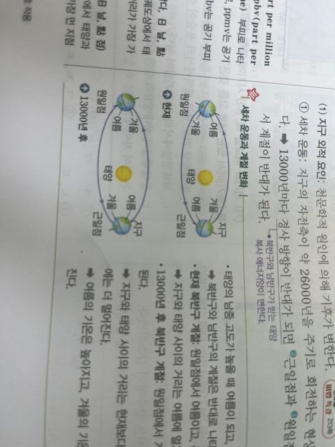 지구과학1 세차운동 질문 적도와 자전축 변화의 1번 째 이미지