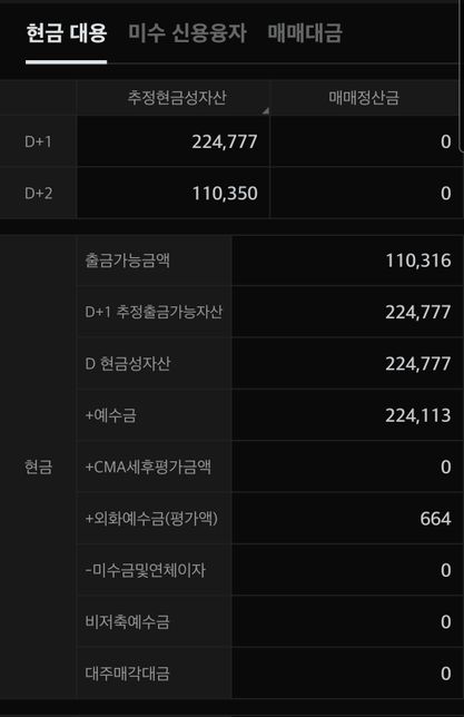 주식 예수금 관련해서 질문이 있습니다.의 0번 째 이미지