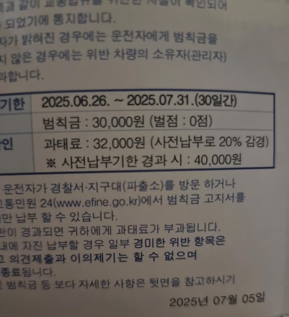 속도위반 과태료 벌점때문에 궁금합니다.의 0번 째 이미지