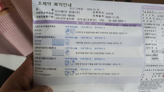피부과약 섭취시 술먹어도되나요?(사진첨부)의 0번 째 이미지